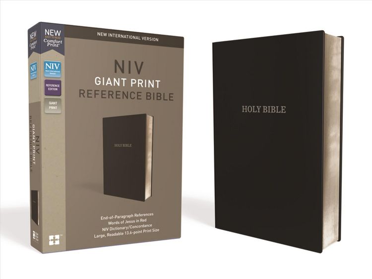 Produktbild: NIV, Reference Bible, Giant Print, Leather-Look, Black, Red Letter Edition, Comfort Print