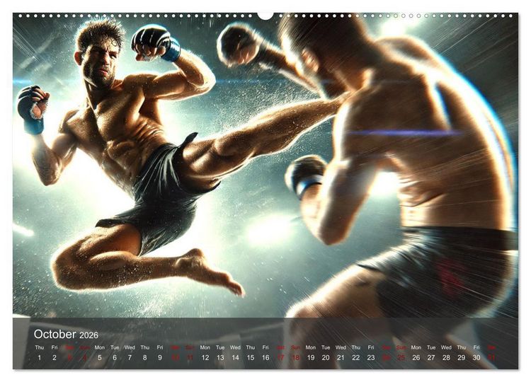 Produktbild: MMA UK - The ultimate fight (High Quality Premium Wall Calendar 2026 DIN A2 landscape),CALVENDO 12 Month Wall Calendar