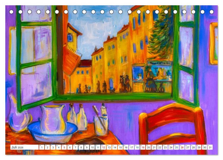Produktbild: Van Gogh - neu interpretiert (Tischkalender 2026 DIN A5 quer), CALVENDO Monatskalender