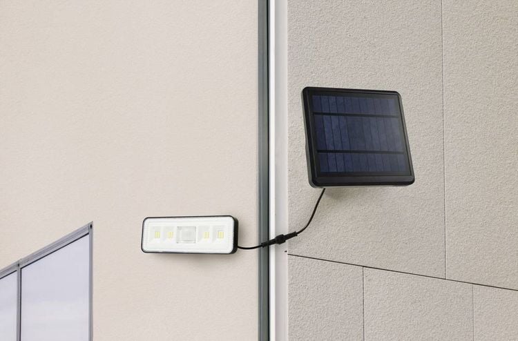 Produktbild: Sygonix SY-5972856 Solar-Wandstrahler mit Bewegungsmelder LED LED fest eingebaut 8 W Schwarz