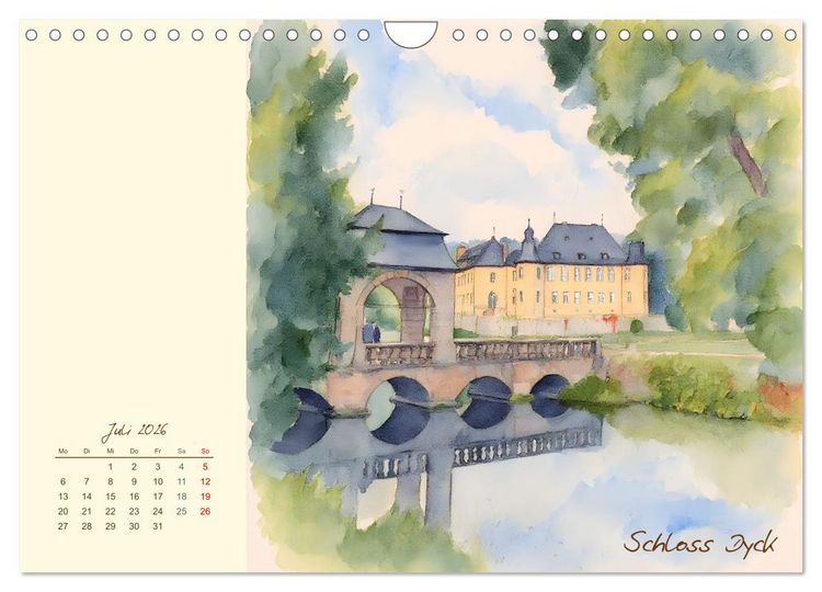 Produktbild: Schl&ouml;sser und Burgen - Romantische Reise durch Nordrhein-Westfalen (Wandkalender 2026 DIN A4 quer), CALVENDO Monatskalender