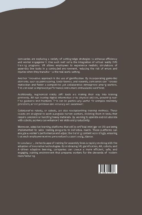Produktbild: Beyond the Manual: Innovative Training Methods for Assembly Lines