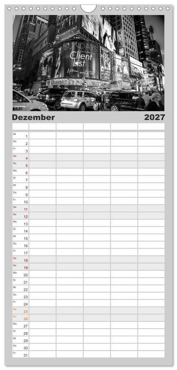 Produktbild: Familienplaner 2027 - New York &ndash; The Big Apple mit 5 Spalten (Wandkalender, 21 x 45 cm) CALVENDO