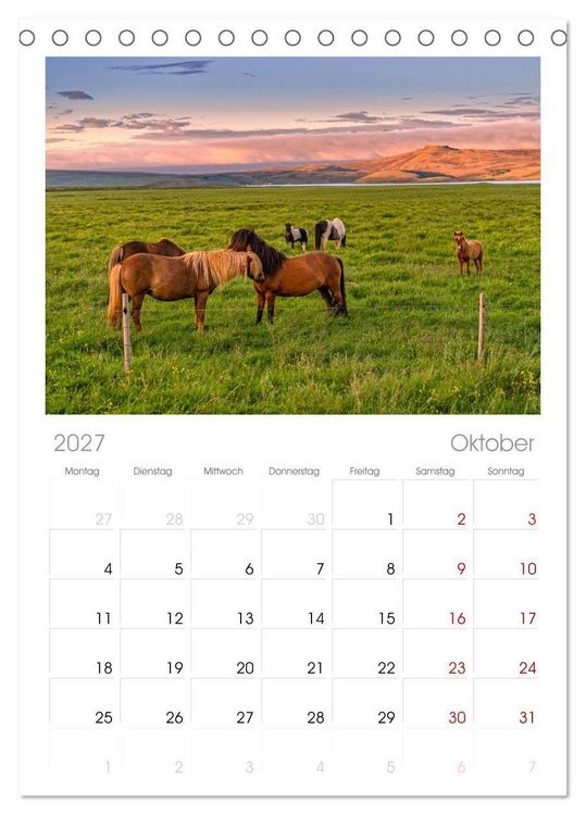 Produktbild: Tischplaner 2027 - Naturwunder in Island (A5 Tischkalender zum Aufstellen) CALVENDO