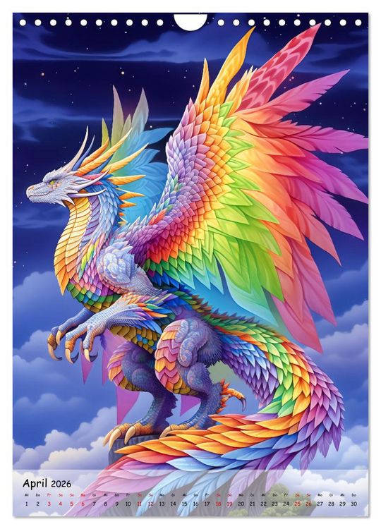 Produktbild: Gefl&uuml;gelte H&uuml;ter - Erleben Sie die Magie der Drachen (Wandkalender 2026 DIN A4 hoch), CALVENDO Monatskalender