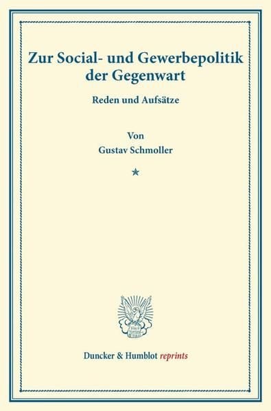 Produktbild: Zur Social- und Gewerbepolitik der Gegenwart.