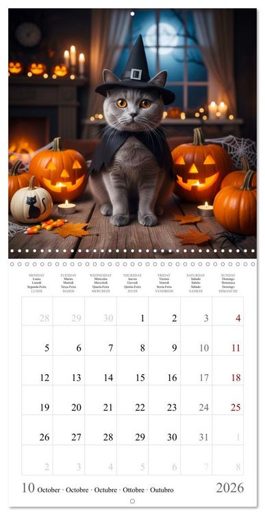 Produktbild: A British Shorthair's Escapes (Wall Calendar 2026 12 &times; 12 Inch) CALVENDO 12 Month Wall Calendar