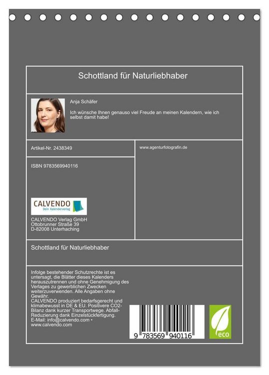 Produktbild: Schottland f&uuml;r Naturliebhaber (Tischkalender 2027 DIN A5 hoch), CALVENDO Monatskalender