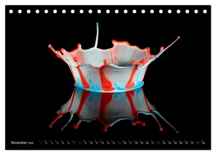 Produktbild: Wassertropfen Kunst Fotografie (Tischkalender 2026 DIN A5 quer), CALVENDO Monatskalender
