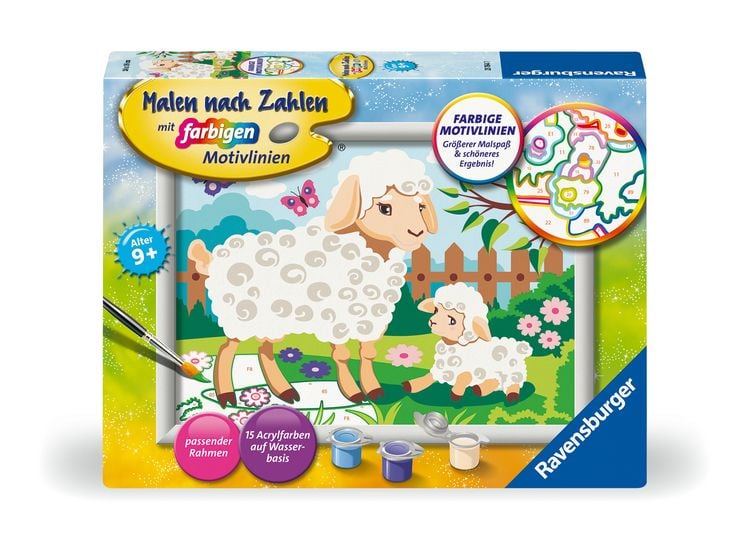 Produktbild: CreArt, Malen nach Zahlen Kinder - Schaf mit L&auml;mmchen