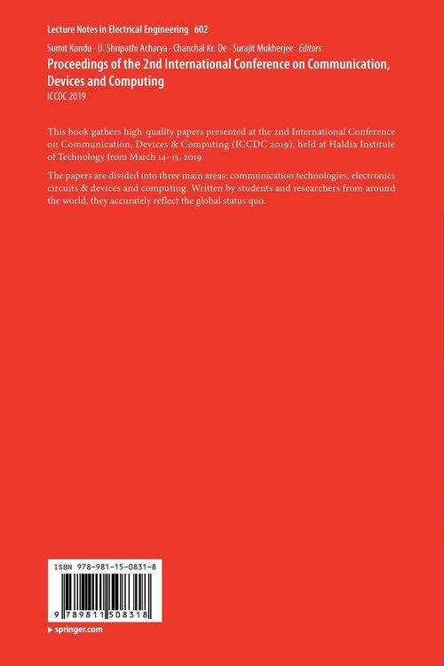 Produktbild: Proceedings of the 2nd International Conference on Communication, Devices and Computing