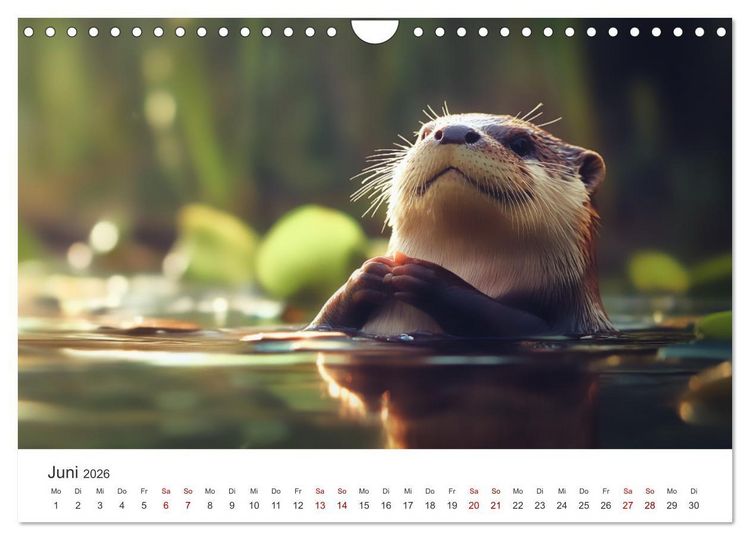 Produktbild: W&auml;chter des Flusses - Ein Jahr mit Fischottern (Wandkalender 2026 DIN A4 quer), CALVENDO Monatskalender