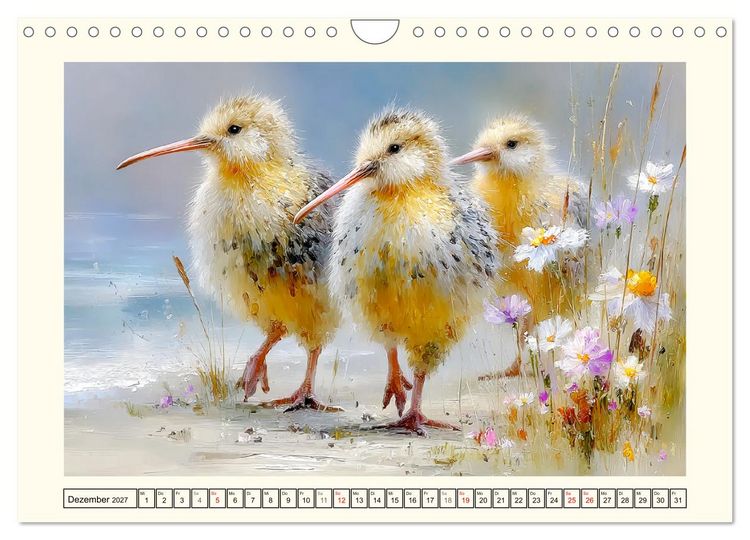 Produktbild: Entz&uuml;ckende Kiwis. Neuseelands kleiner Laufvogel am Meer (Wandkalender 2027 DIN A4 quer), CALVENDO Monatskalender