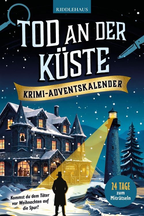 Produktbild: Tod an der K&uuml;ste: Krimi Adventskalender f&uuml;r Erwachsene mit 24 Tagen zum Mitr&auml;tseln. Kommst du dem T&auml;ter vor Weihnachten auf die Spur?