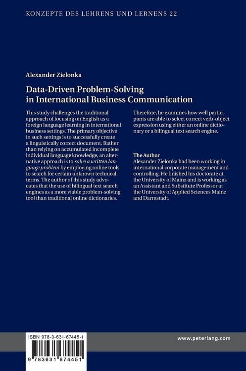 Produktbild: Data-Driven Problem-Solving in International Business Communication