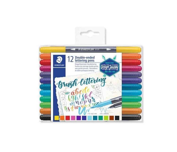 Produktbild: STAEDTLER Schreib- und Zeichbedarf 3004 Doppelfasermaler Handlettering, 12er Set