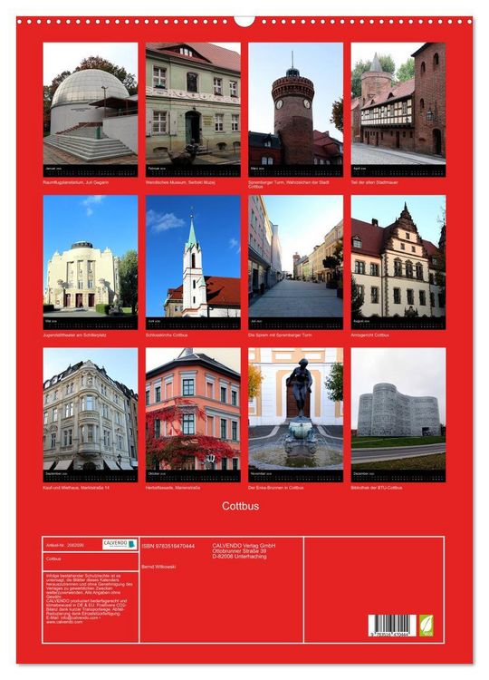 Produktbild: Cottbus (Wandkalender 2026 DIN A2 hoch), CALVENDO Monatskalender