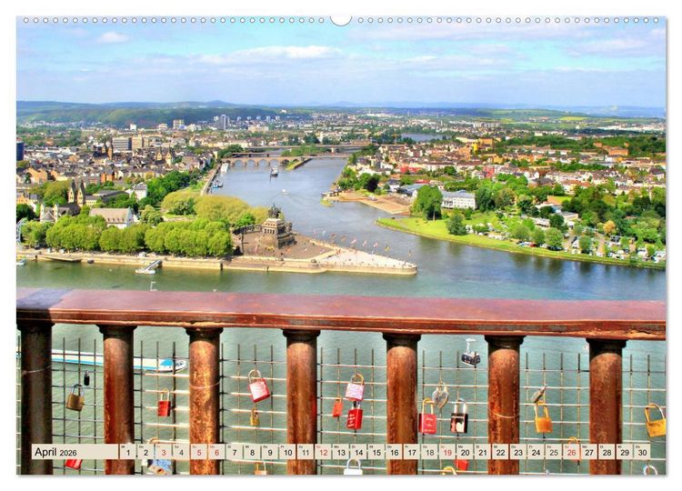 Produktbild: Koblenz - Festung Ehrenbreitstein und das Deutsche Eck (Wandkalender 2026 DIN A2 quer), CALVENDO Monatskalender