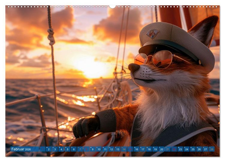 Produktbild: Der tierisch Skipper-Kalender (hochwertiger Premium Wandkalender 2026 DIN A2 quer), Kunstdruck in Hochglanz