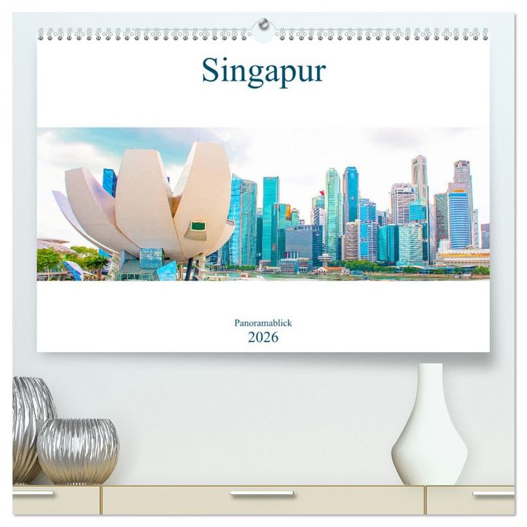 Produktbild: Singapur - Panoramablick (hochwertiger Premium Wandkalender 2026 DIN A2 quer), Kunstdruck in Hochglanz