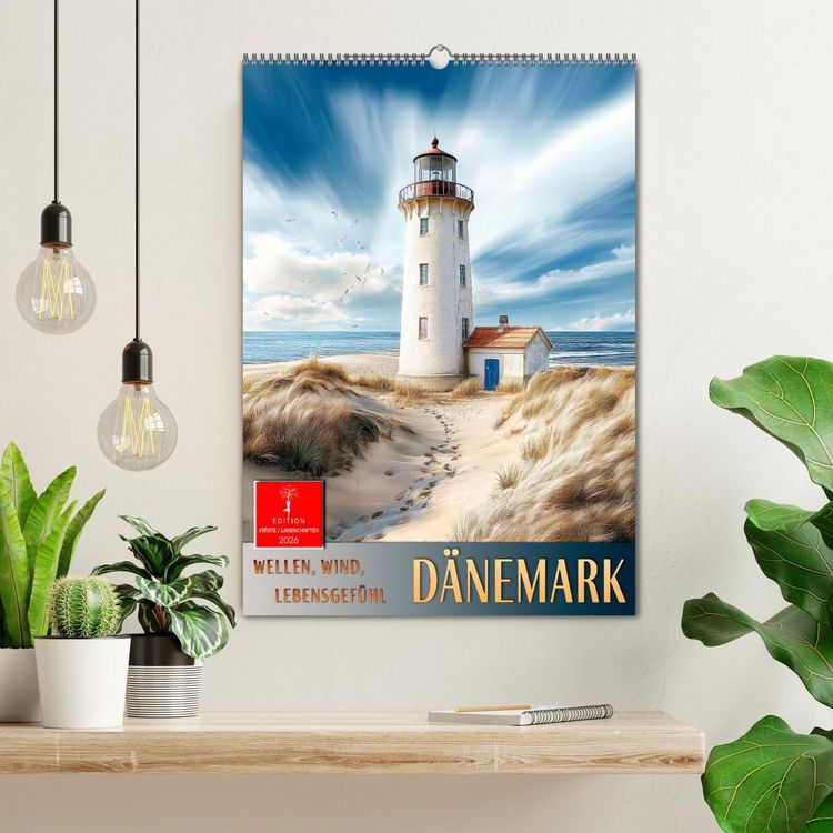 Produktbild: D&auml;nemark - Wellen, Wind, Lebensgef&uuml;hl (Wandkalender 2026 DIN A2 hoch), CALVENDO Monatskalender
