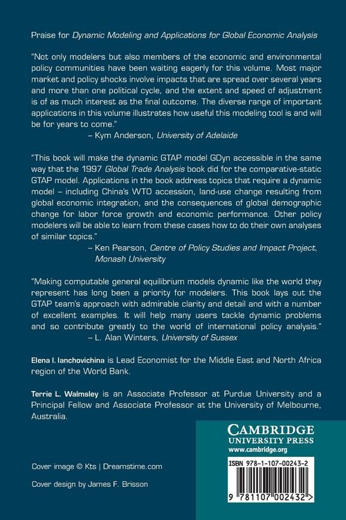 Produktbild: Dynamic Modeling and Applications for Global Economic Analysis