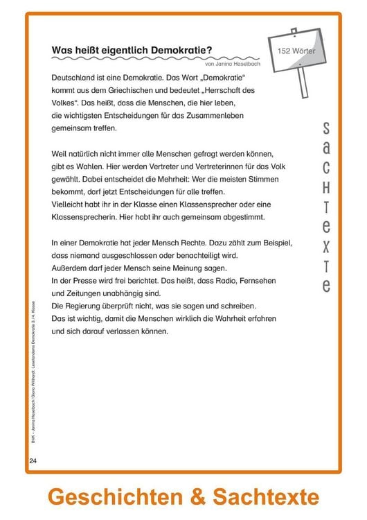 Produktbild: Lesetandems Demokratie 3./4. Klasse