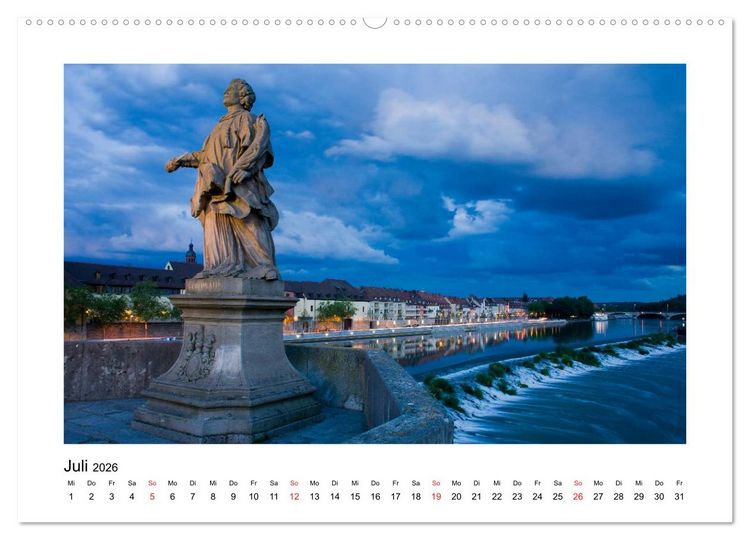 Produktbild: W&uuml;rzburg - Im Lauf der Jahreszeiten (hochwertiger Premium Wandkalender 2026 DIN A2 quer), Kunstdruck in Hochglanz