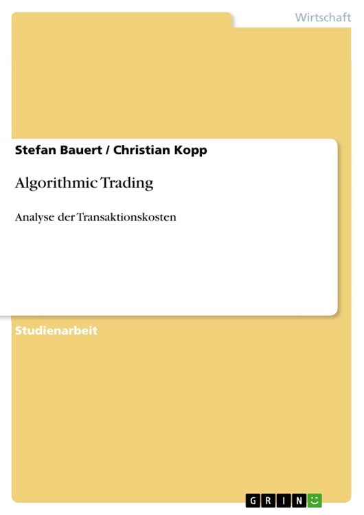 Produktbild: Algorithmic Trading