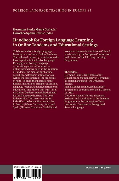 Produktbild: Handbook for Foreign Language Learning in Online Tandems and Educational Settings