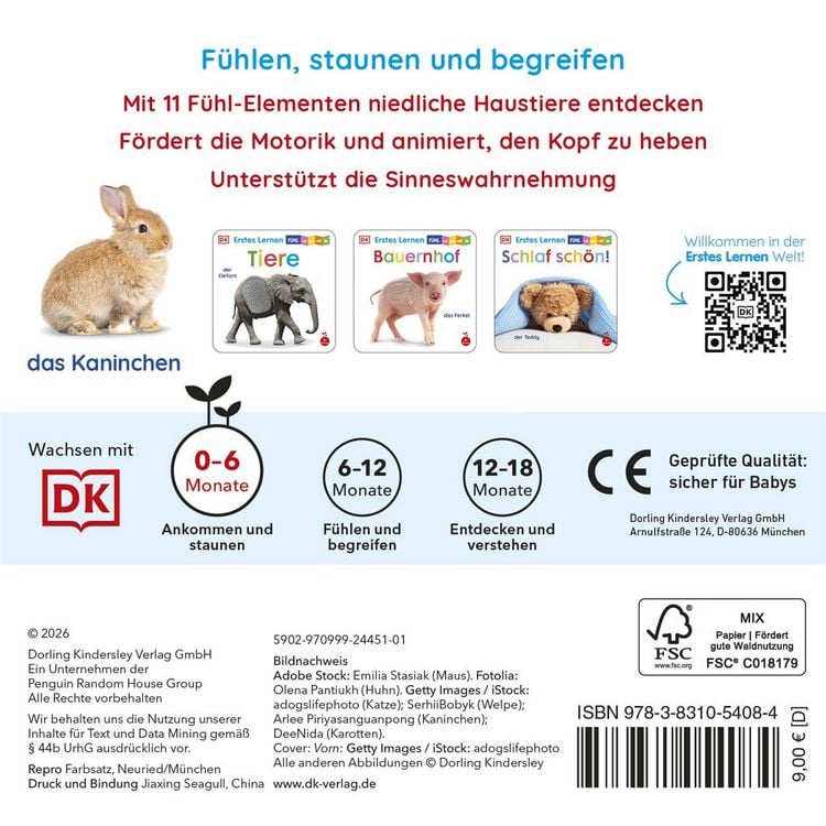 Produktbild: Erstes Lernen F&uuml;hl-Leporello. Haustiere
