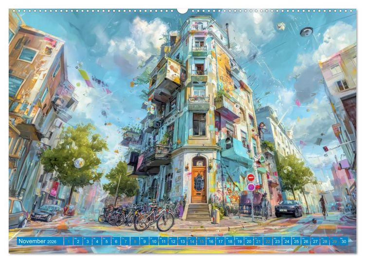 Produktbild: Bunte Stadt - Einzigartige Bewohner (Wandkalender 2026 DIN A2 quer), CALVENDO Monatskalender
