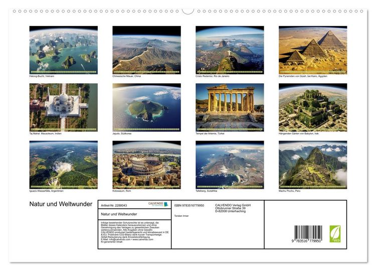 Produktbild: Natur und Weltwunder (hochwertiger Premium Wandkalender 2027 DIN A2 quer), Kunstdruck in Hochglanz