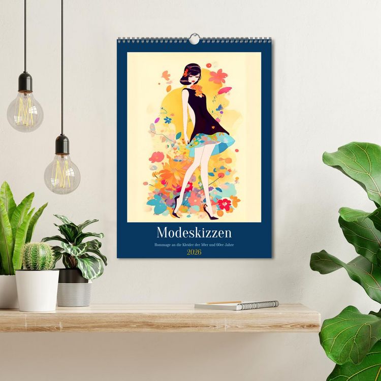 Produktbild: Modeskizzen - Hommage an die Kleider der 50er und 60er Jahre (Wandkalender 2026 DIN A3 hoch), CALVENDO Monatskalender