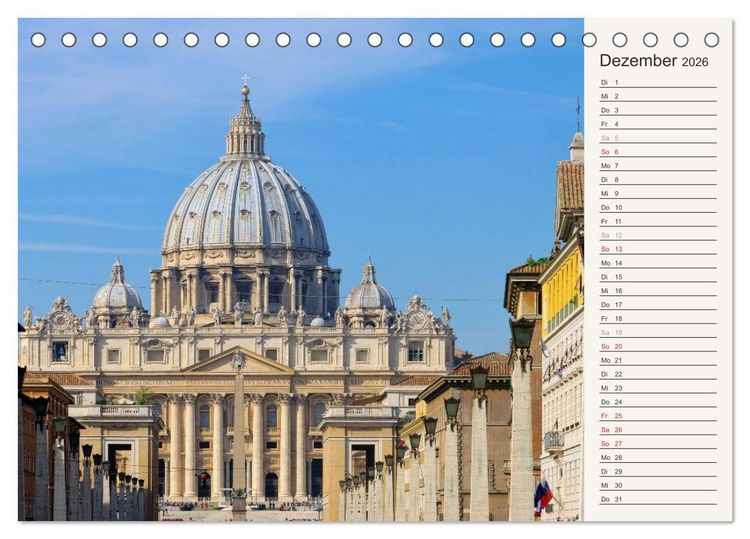 Produktbild: Rom - Die Ewige Stadt (Tischkalender 2026 DIN A5 quer), CALVENDO Monatskalender