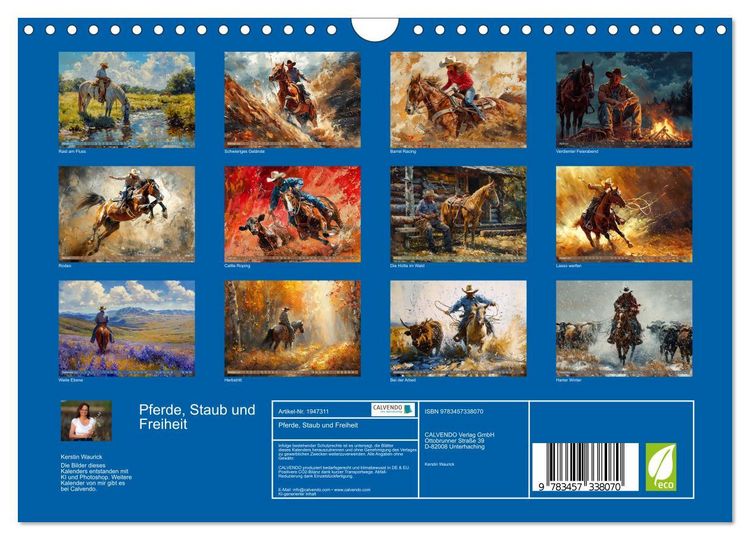 Produktbild: Pferde, Staub und Freiheit (Wandkalender 2026 DIN A4 quer), CALVENDO Monatskalender