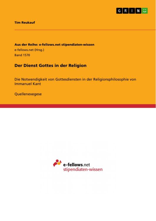 Produktbild: Der Dienst Gottes in der Religion