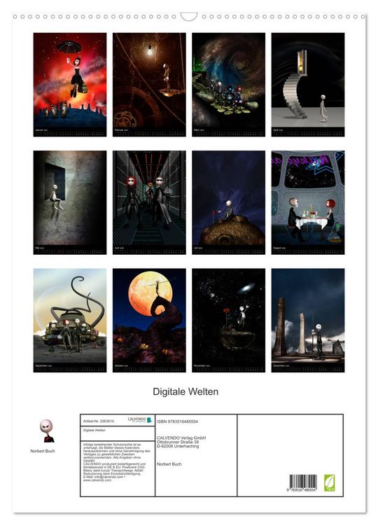 Produktbild: Digitale Welten (Wandkalender 2026 DIN A2 hoch), CALVENDO Monatskalender