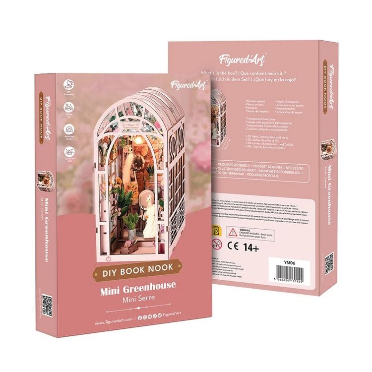Produktbild: FiguredArt YM06 - DIY Book Nook, Mini Gew&auml;chshaus, Puzzle 167 Teile, Miniatur-Diorama