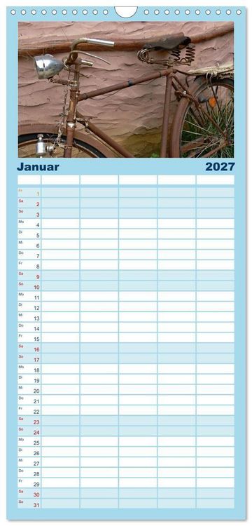 Produktbild: Familienplaner 2027 - Liebe zum Fahrrad mit 5 Spalten (Wandkalender, 21 x 45 cm) CALVENDO