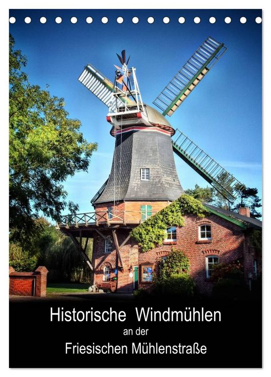 Produktbild: Historische Windm&uuml;hlen an der Friesischen M&uuml;hlenstra&szlig;e / CH-Version / Planer (Tischkalender 2026 DIN A5 hoch), CALVENDO Monatskalender
