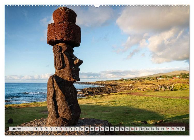Produktbild: Die Osterinsel &ndash; Mythen, Moai und wilde Sch&ouml;nheit (hochwertiger Premium Wandkalender 2026 DIN A2 quer), Kunstdruck in Hochglanz