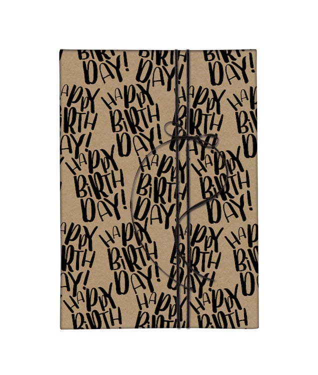 Produktbild: Geschenkpapier "Happy Birthday", schwarz