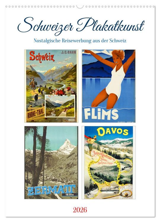 Produktbild: Schweizer Plakatkunst (Wandkalender 2026 DIN A2 hoch), CALVENDO Monatskalender