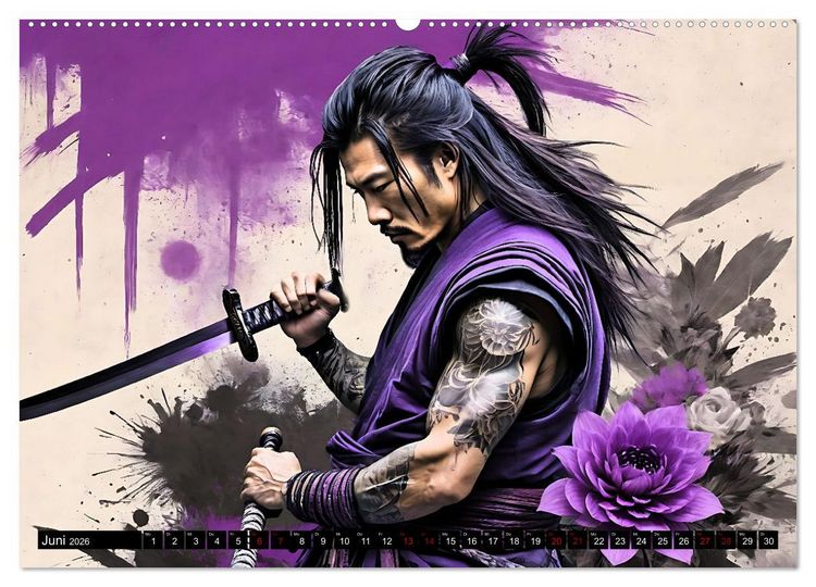 Produktbild: Samurai - Asian Spirit (hochwertiger Premium Wandkalender 2026 DIN A2 quer), Kunstdruck in Hochglanz
