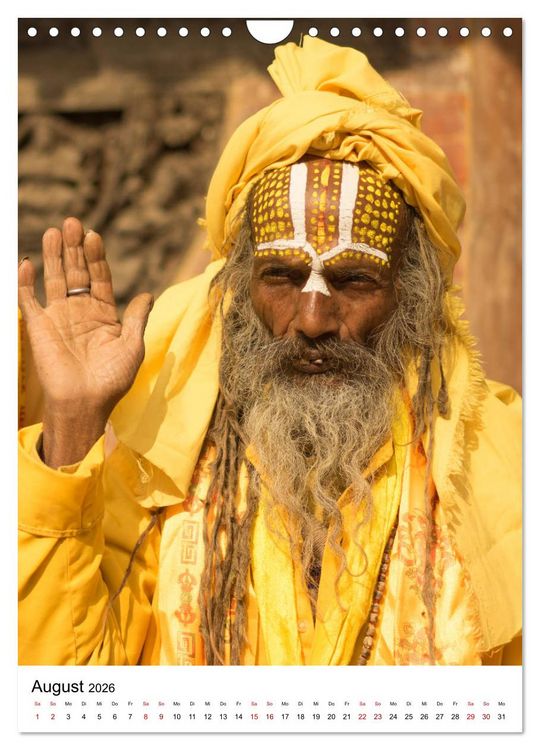 Produktbild: Sadhus - Die heiligen M&auml;nner von Nepal (Wandkalender 2026 DIN A4 hoch), CALVENDO Monatskalender