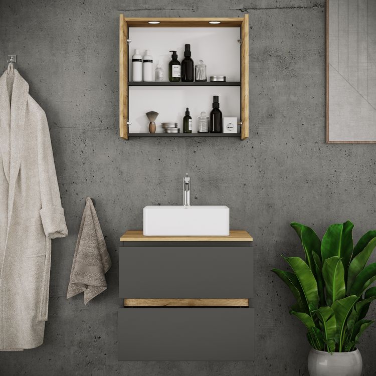 Produktbild: 3 tlg. Badm&ouml;bel-Set mit Waschbecken Cosila-A 61 cm