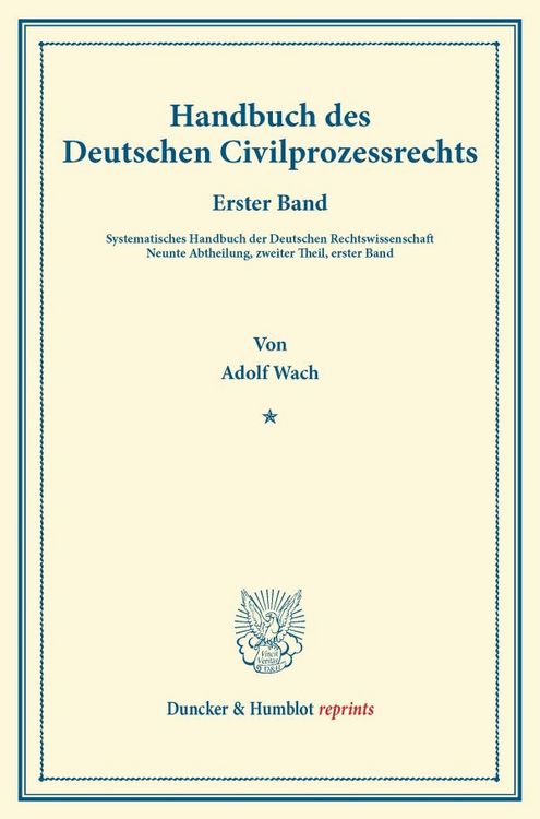 Produktbild: Handbuch des Deutschen Civilprozessrechts.