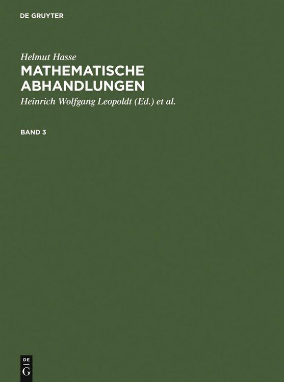 Produktbild: Helmut Hasse: Mathematische Abhandlungen. 3