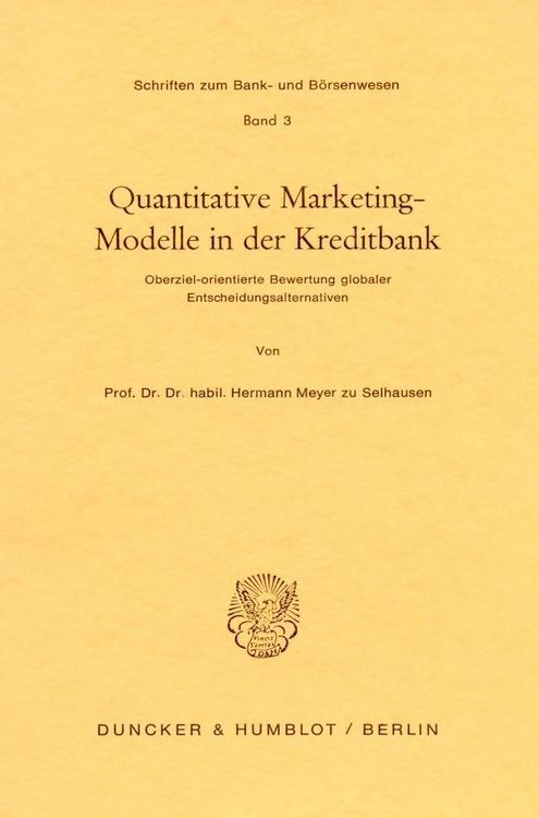 Produktbild: Quantitative Marketingmodelle in der Kreditbank.